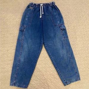 Vintage Women’s High Waisted Denim Cropped Joggers